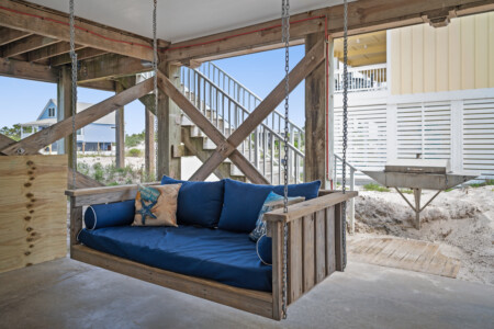 Bed swing under shade